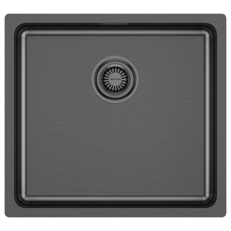 Мойка PAULMARK VISTA 48, PM304844-GM, вороненая сталь, 480х440мм