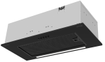 Вытяжка кухонная MEFERI INBOX60BK GLASS POWER, 60 см, встраиваемая, черная, стекло, производительность 900 м3/ч, 3 скорости, низкий уровень шума, режимы отвод и рециркуляция, гарантия 3 года