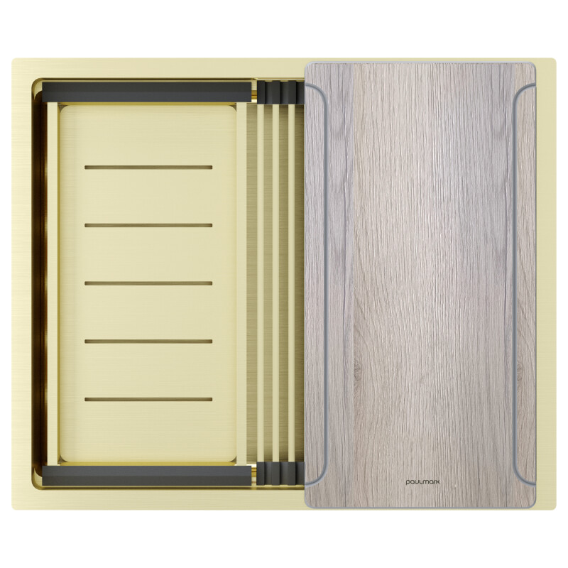 Мойка PAULMARK NEXT-MULTI SINK 54 UNI, PM785445-LG, светлое золото, 540х450мм