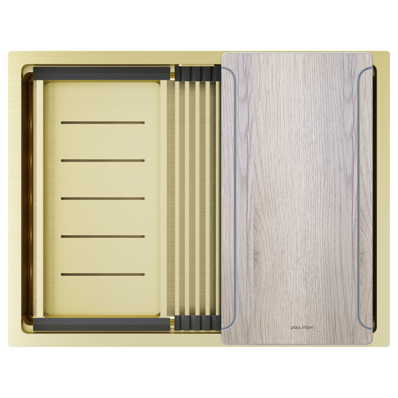 Мойка PAULMARK NEXT-MULTI SINK 58 UNI, PM785845-LG, светлое золото, 580х450мм
