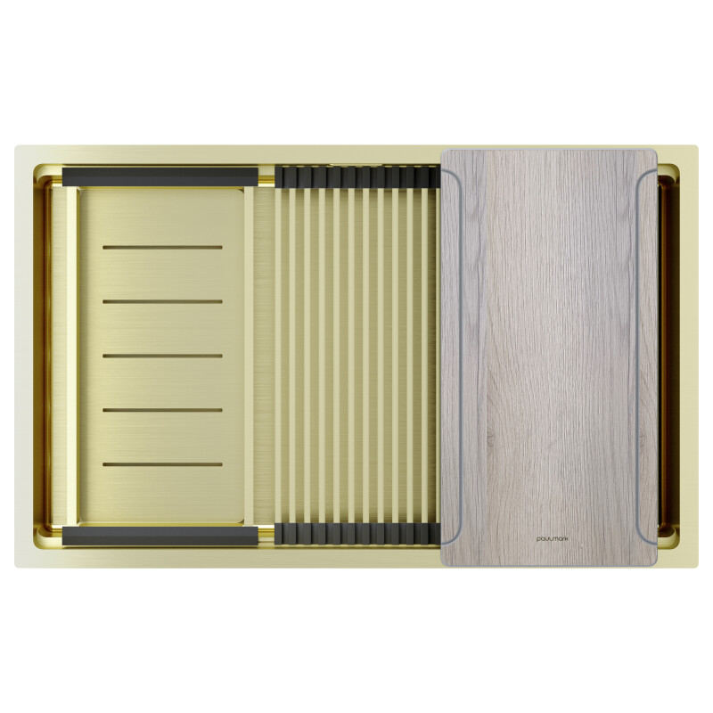 Мойка PAULMARK NEXT-MULTI SINK 74 UNI, PM787445-LG, светлое золото, 740х450мм