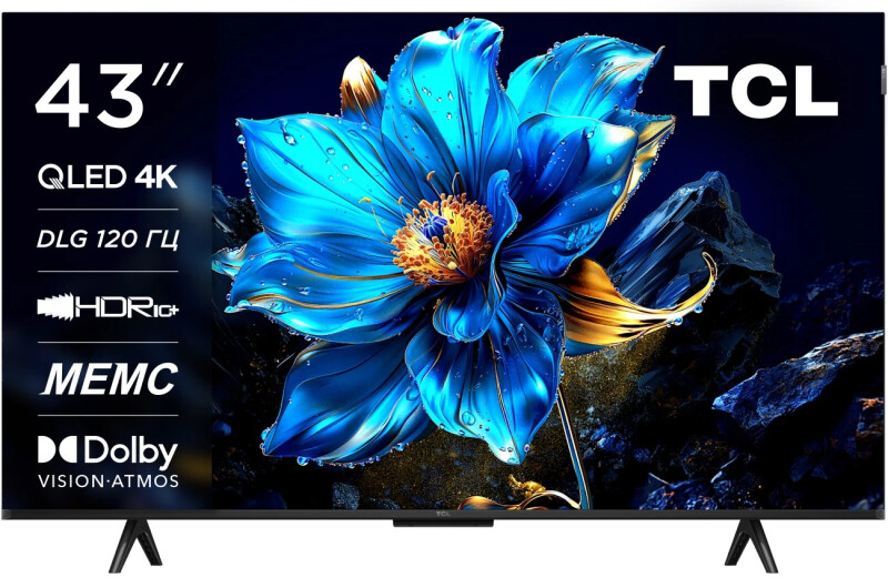 Телевизор TCL 43P7K Google TV 4K UHD, черный