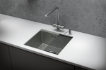 KS-5045U, ГРАФИТ МАТОВЫЙ, стальная кухонная мойка KITCHEN SPACE