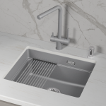 KS-5501iU, АЛЮМИНИУМ, кухонная мойка, кварц