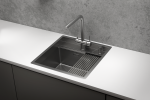 KS-5051, СТАЛЬ САТИН, стальная кухонная мойка KITCHEN SPACE