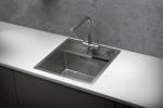 KS-5051, ГРАФИТ МАТОВЫЙ, стальная кухонная мойка KITCHEN SPACE