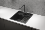 KS-5051, ЗОЛОТО САТИН, стальная кухонная мойка KITCHEN SPACE