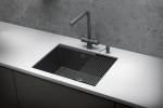 KS-6045U, ГРАФИТ МАТОВЫЙ, стальная кухонная мойка KITCHEN SPACE
