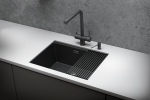 KS-6045U, ЗОЛОТО САТИН, стальная кухонная мойка KITCHEN SPACE