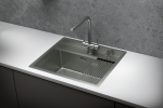 KS-6051, ГРАФИТ МАТОВЫЙ, стальная кухонная мойка KITCHEN SPACE