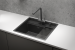 KS-6051, ЗОЛОТО САТИН, стальная кухонная мойка KITCHEN SPACE