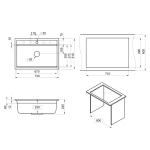 Мойка для кухни Granula Kitchen Space 6003i креман, 60х51 см, прямоугольная